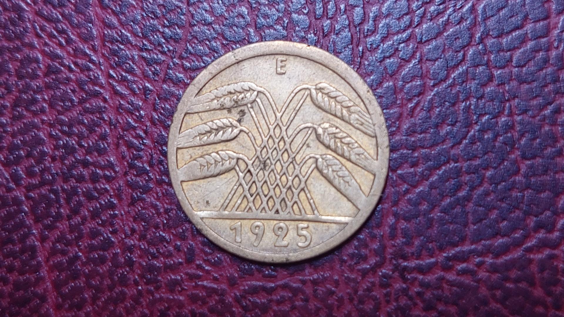 Vokietija 5 reichspfenigai, 1925E KM# 39