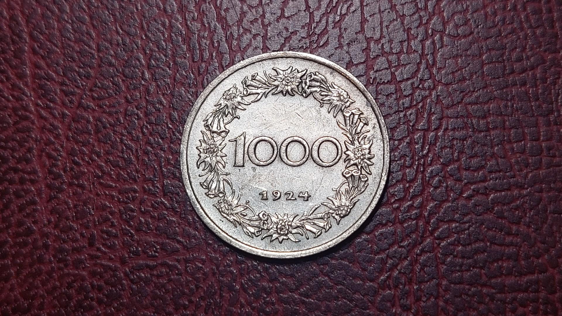 Austrija 1000 kronų, 1924 KM# 2834