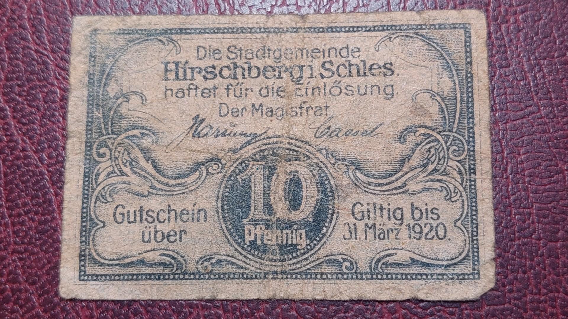 10 Pfennig 1920.03.31 Hirschberg i Schles Notgeld