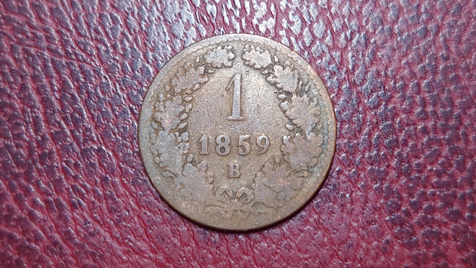 Austrija 1 kreiceris, 1859B KM# 2186