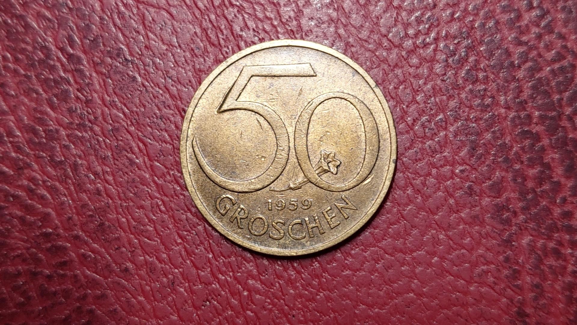 Austrija 50 grošenų, 1959 KM# 2885