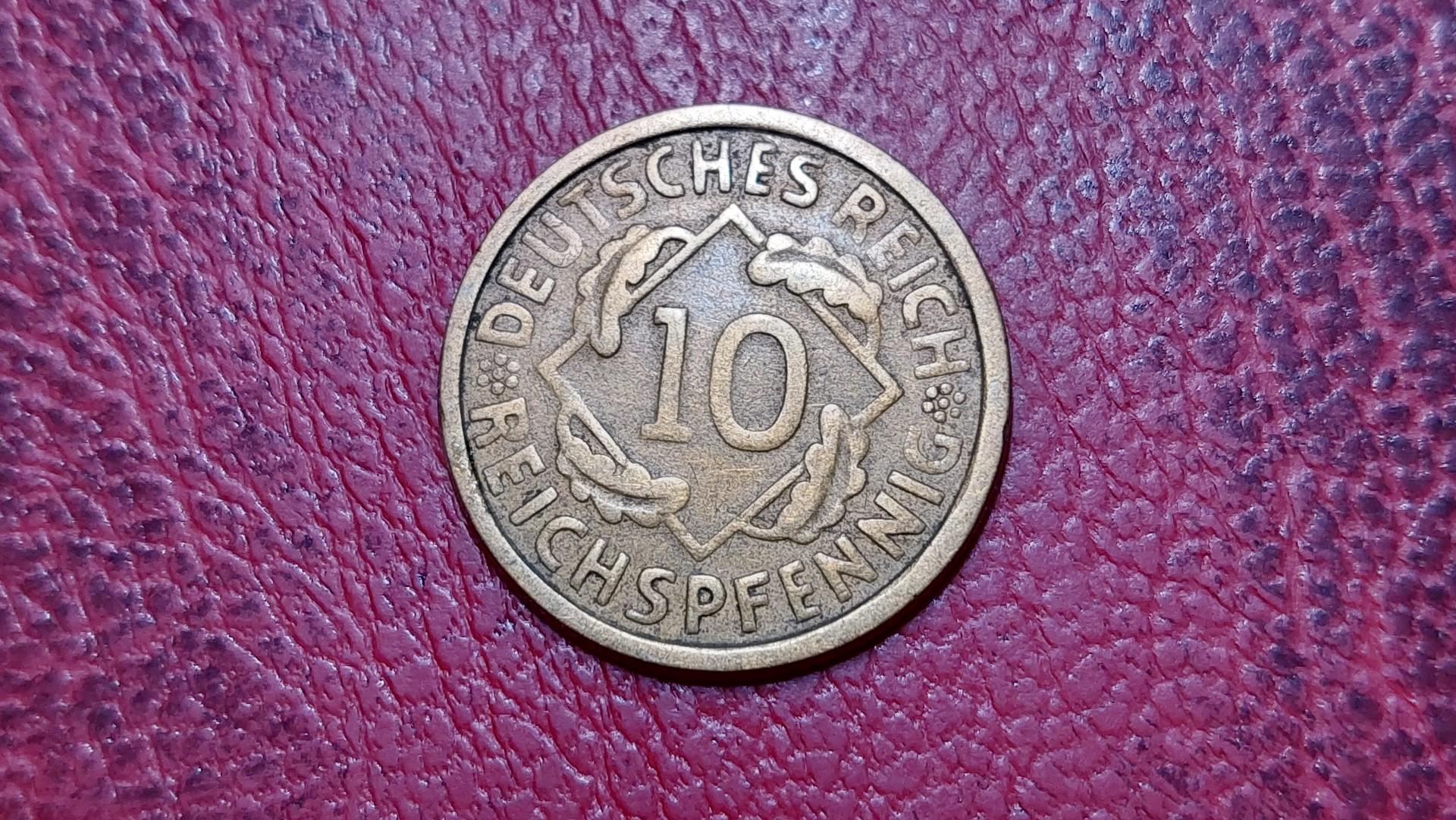 Vokietija 10 reichspfenigų, 1925G KM# 40