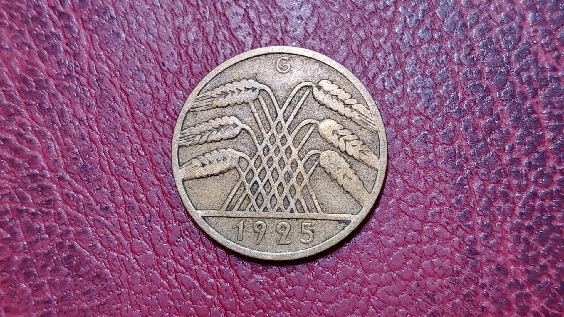 Vokietija 10 reichspfenigų, 1925G KM# 40