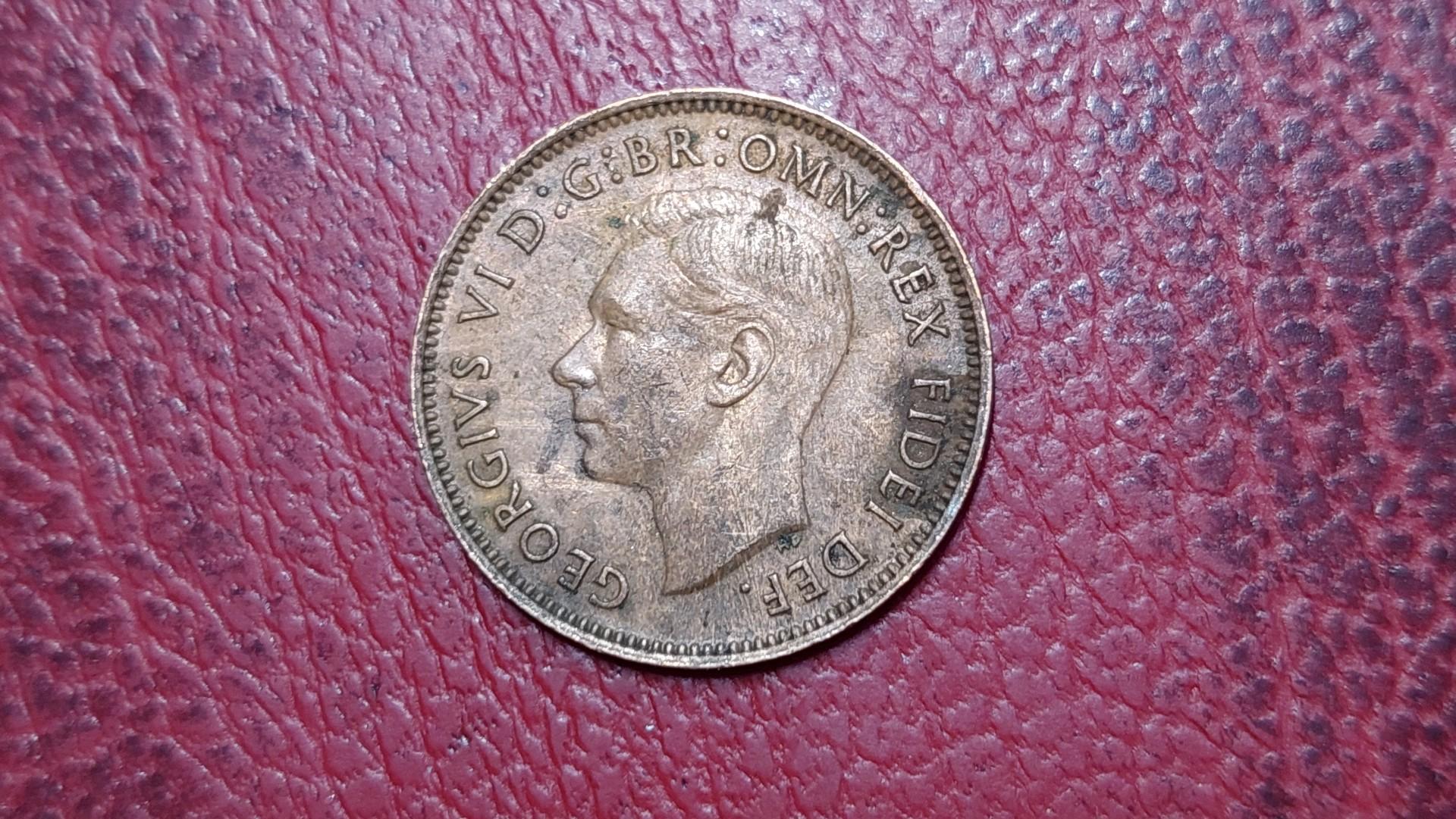 Jungtinė Karalystė 1 fartingas, 1950 KM# 867