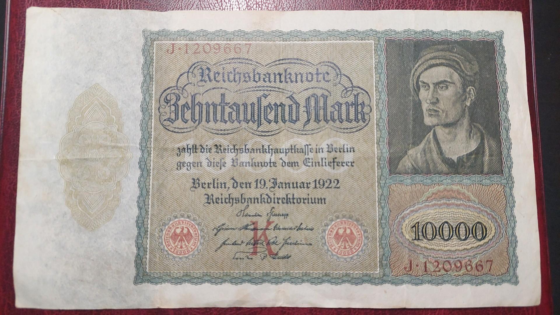 10,000 Mark 1922.01.19 Vokietija P-70