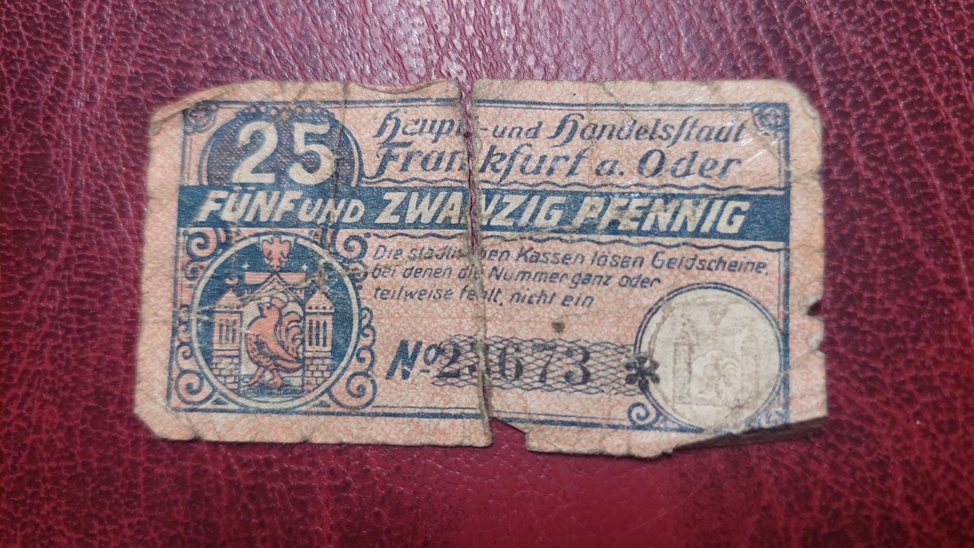 25 Pfennig 1920.06.03 Frankfurt a Oder Notgeld