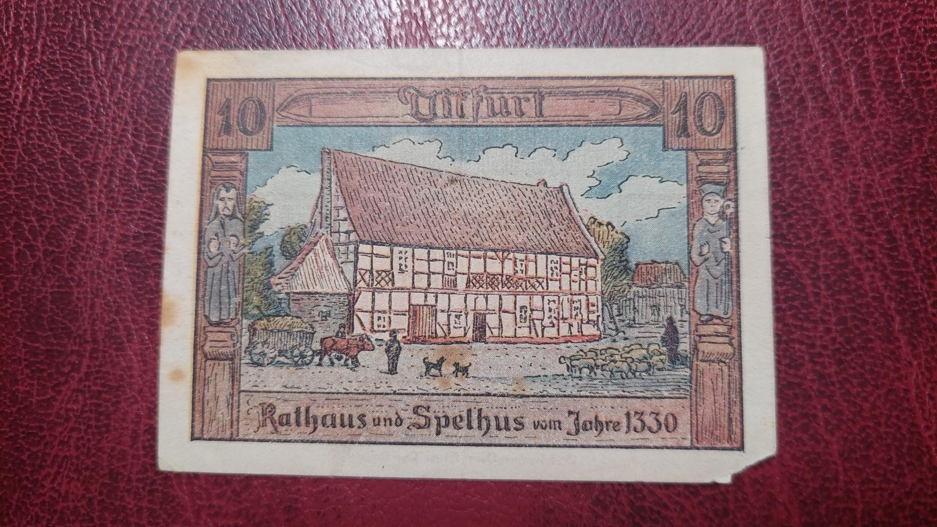 10 Pfennig 1921.07.01 Ditfurt Notgeld Vokietija