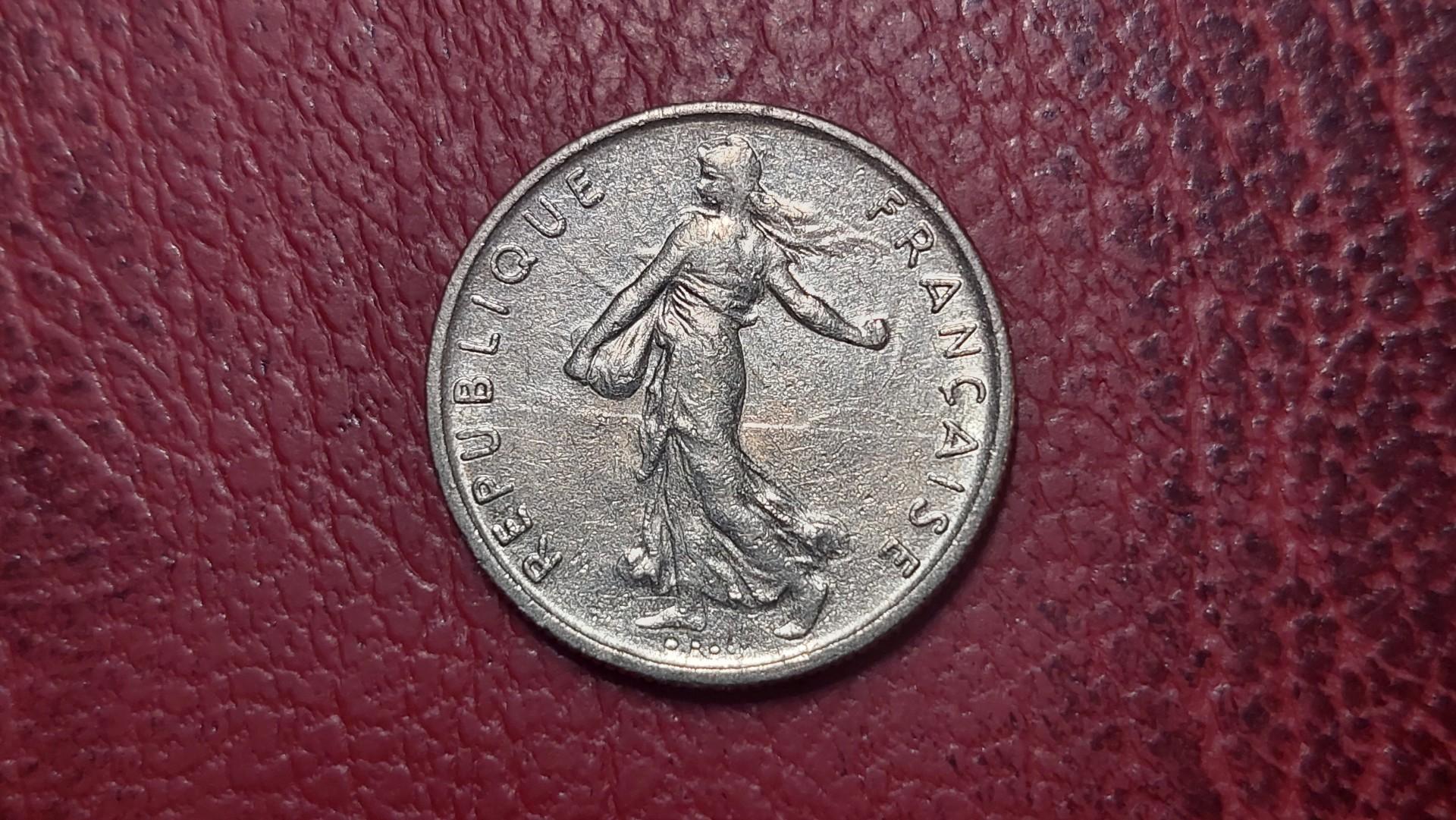 Prancūzija ½ franko, 1966 KM# 931