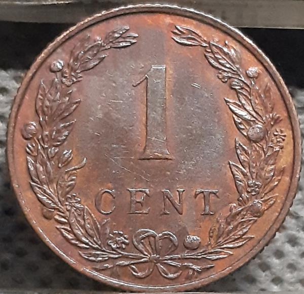 Nyderlandai 1 Centas 1907 KM#132 Bronza (2192)