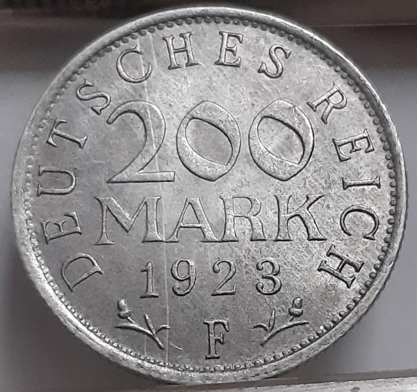 Vokietija 200 Markių 1923 F KM#35 Aliuminis (2207)