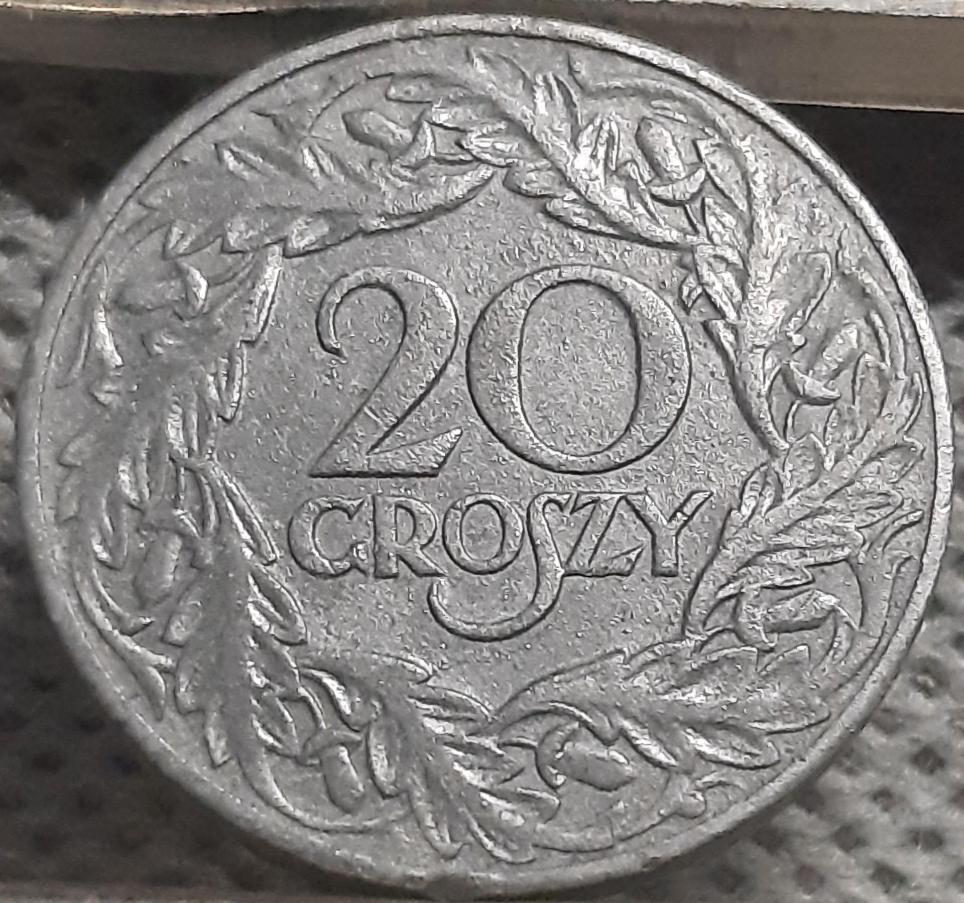 Lenkija 20 Grašių 1923 Y# 37 Cinkas (2212)