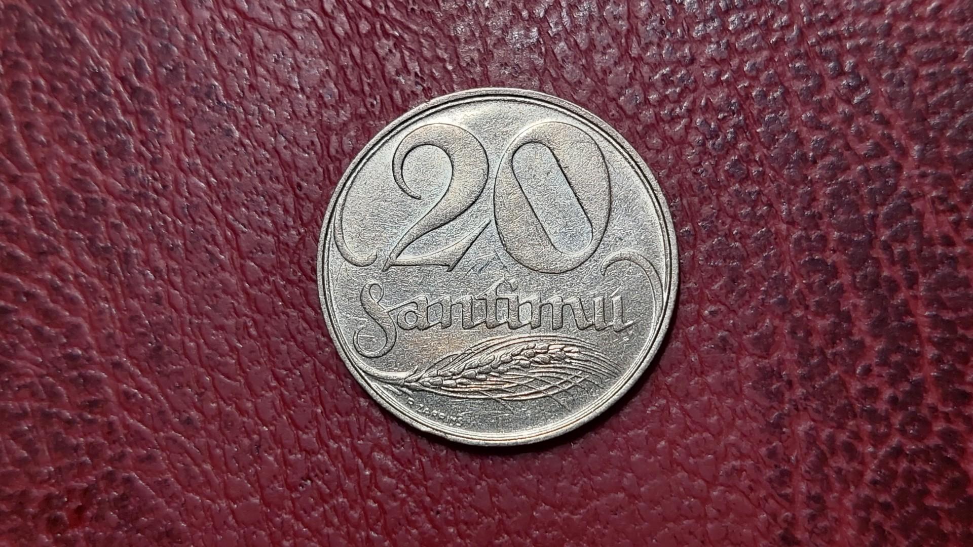 Latvija 20 santimų, 1922 KM# 5
