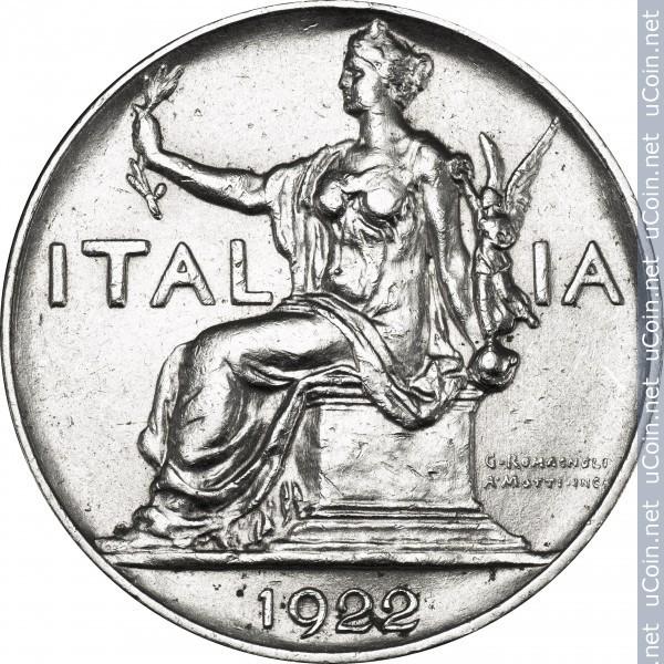 1 lira Italija, 1922m.