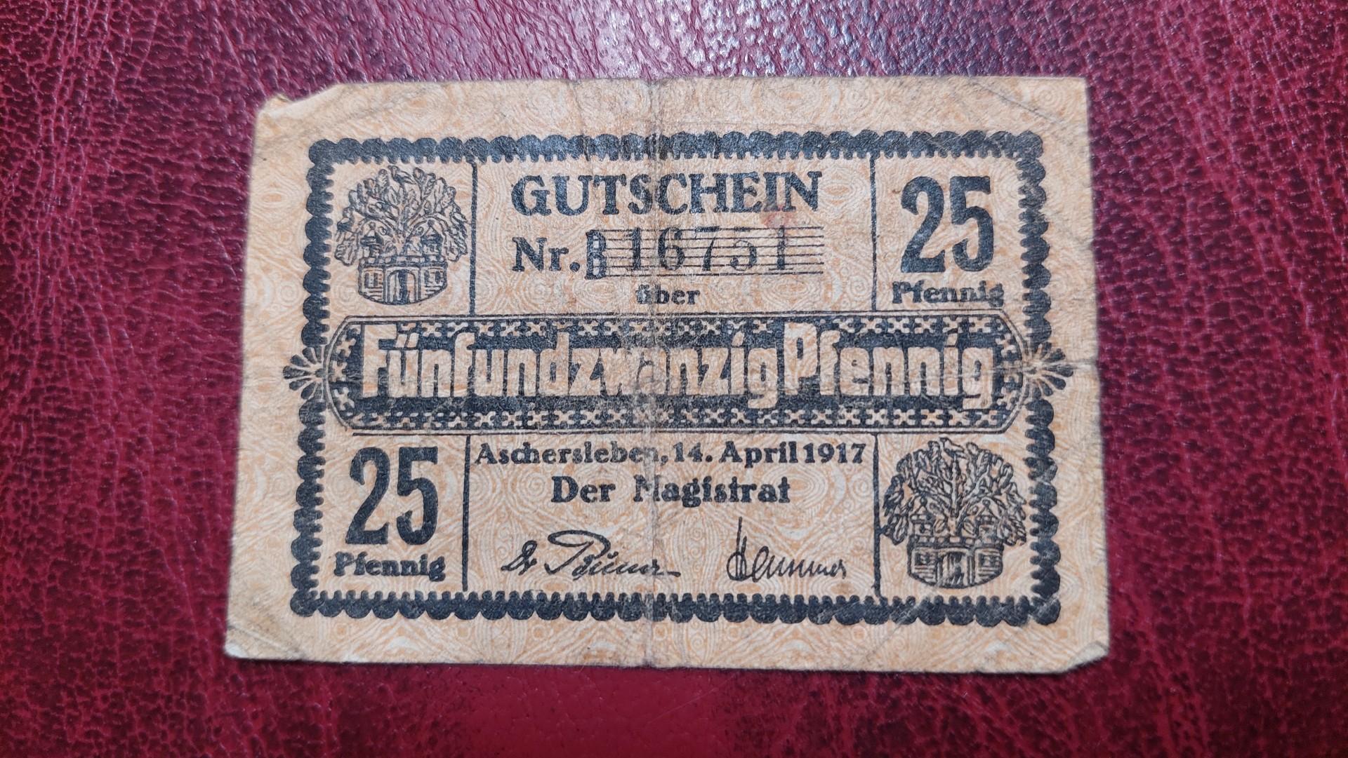 25 Pfennig 1917.04.14 Aschersleben Notgeld retas
