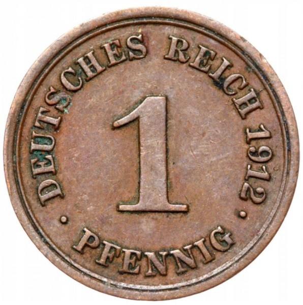 1 pfenigas Vokietija, 1912m. F