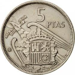 5 pesetos Ispanija, 1957m.