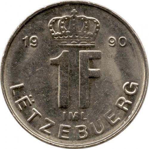 1 frankas Liuksemburgas, 1990m.