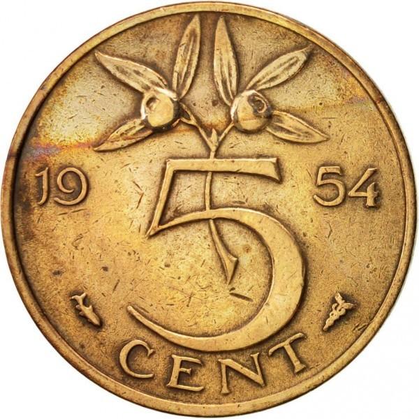 5 centai, Nyderlandai. 1954m.