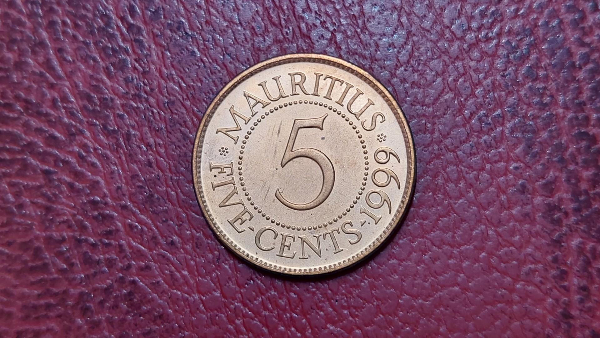 Mauricijus 5 centai, 1999 KM# 52