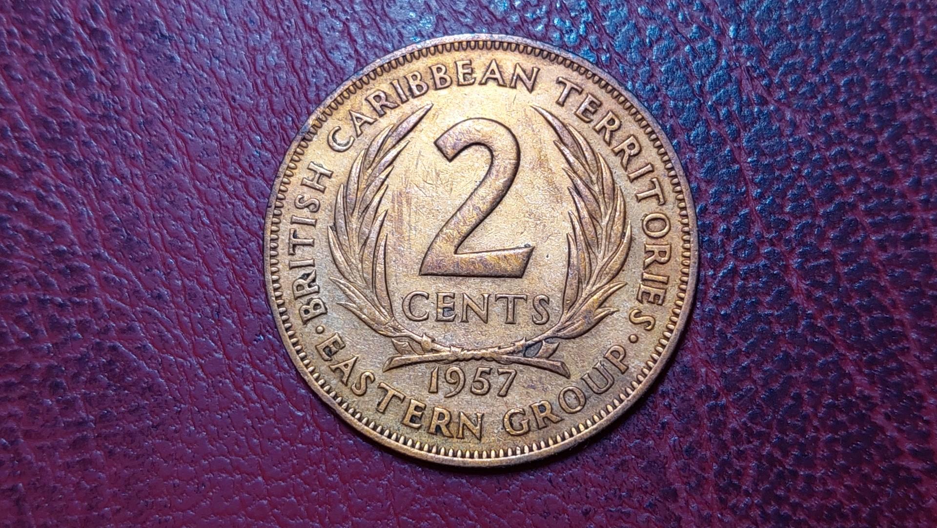 Rytų Karibų valstybės 2 centai, 1957 KM# 3