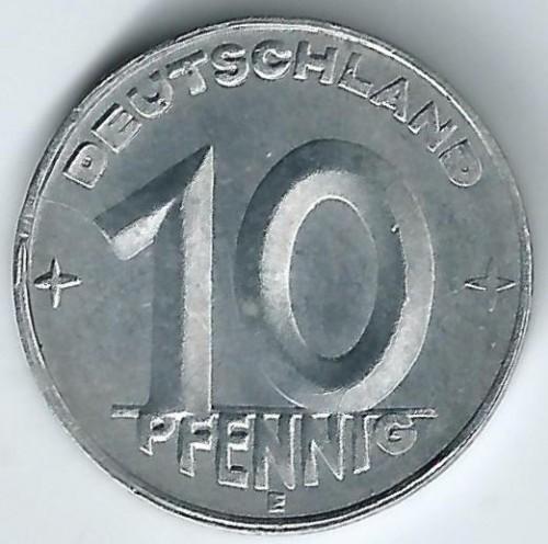 10 pfenigų, VDR. 1950m. A