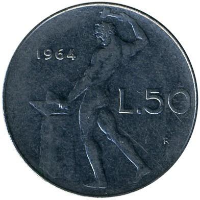 50 lirų Italija. 1964m.