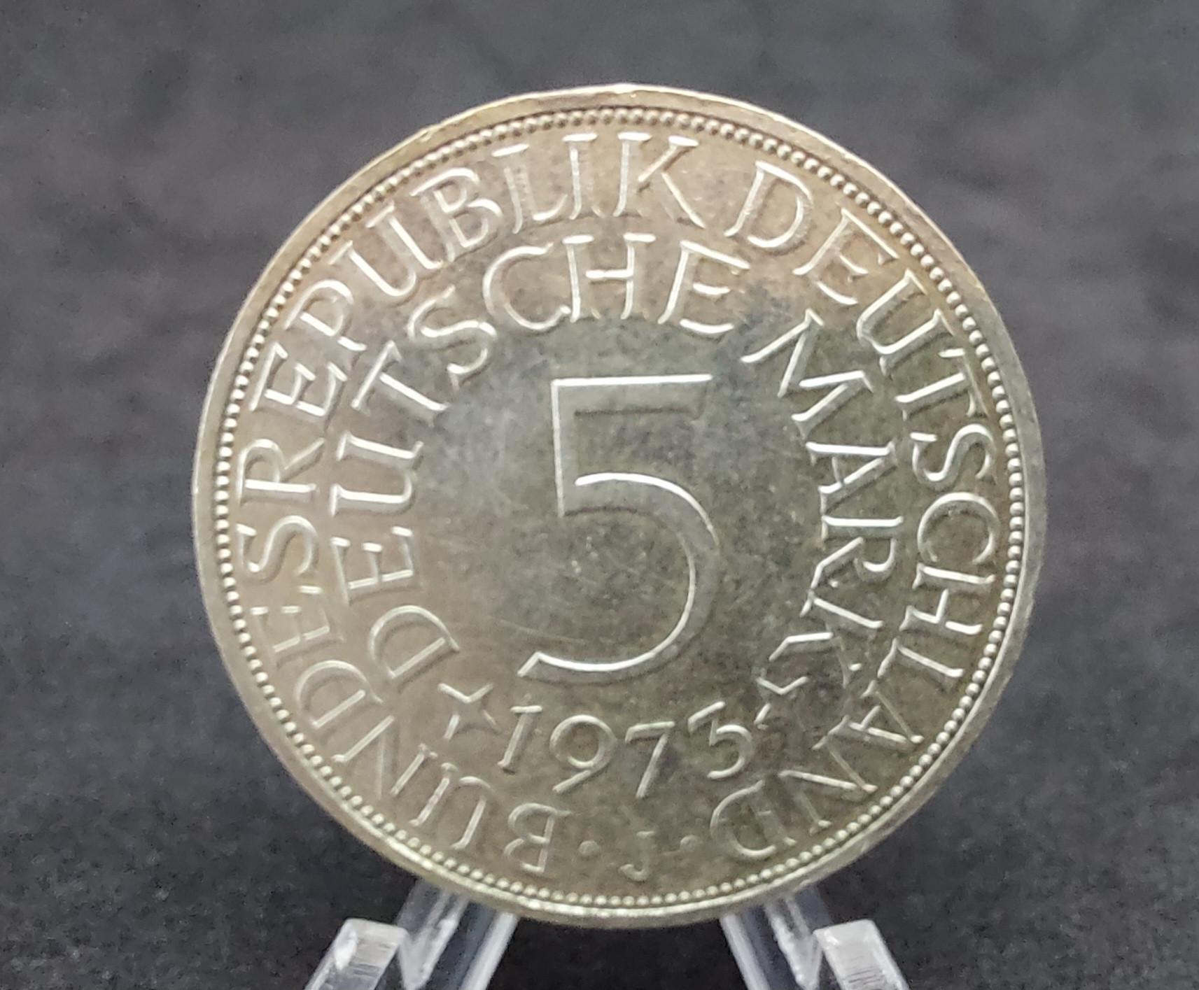 5 Markės sidabrinė moneta