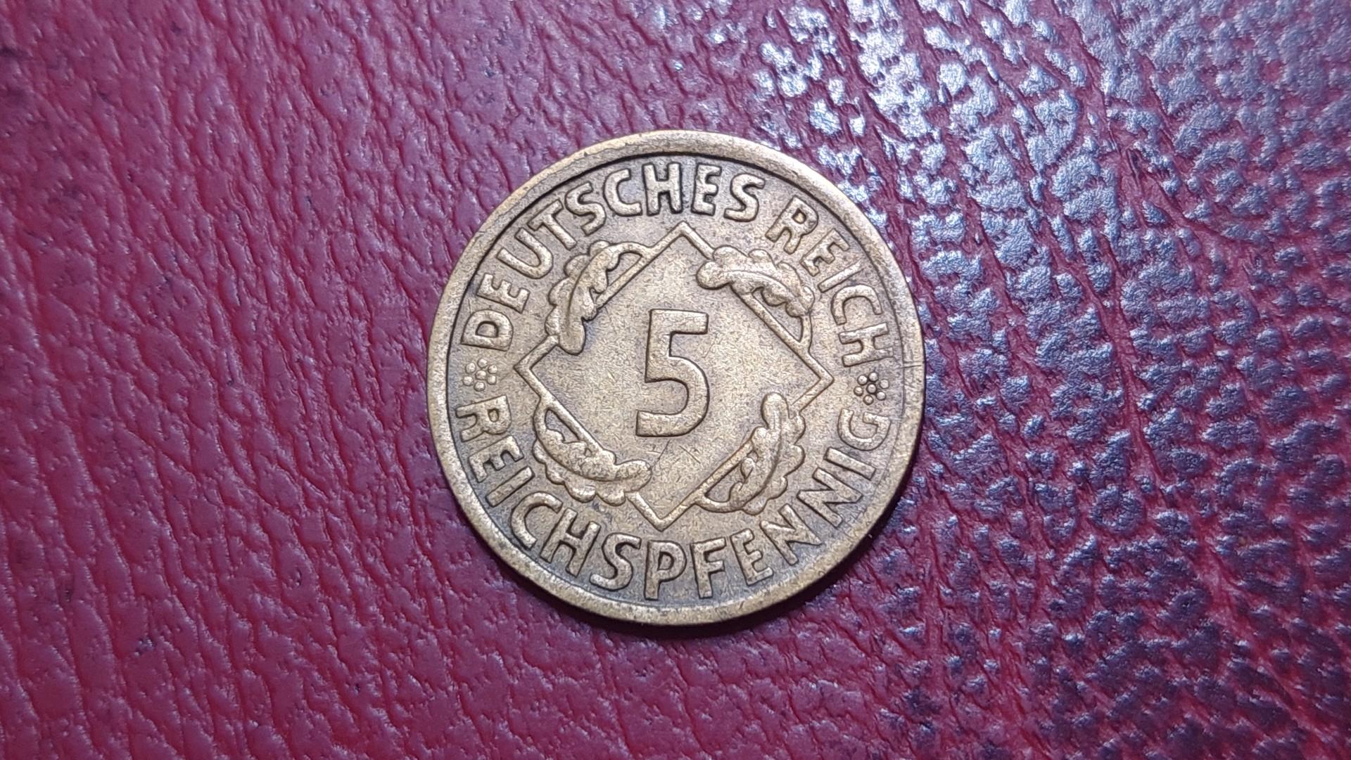 Vokietija 5 reichspfenigai, 1926A KM# 39