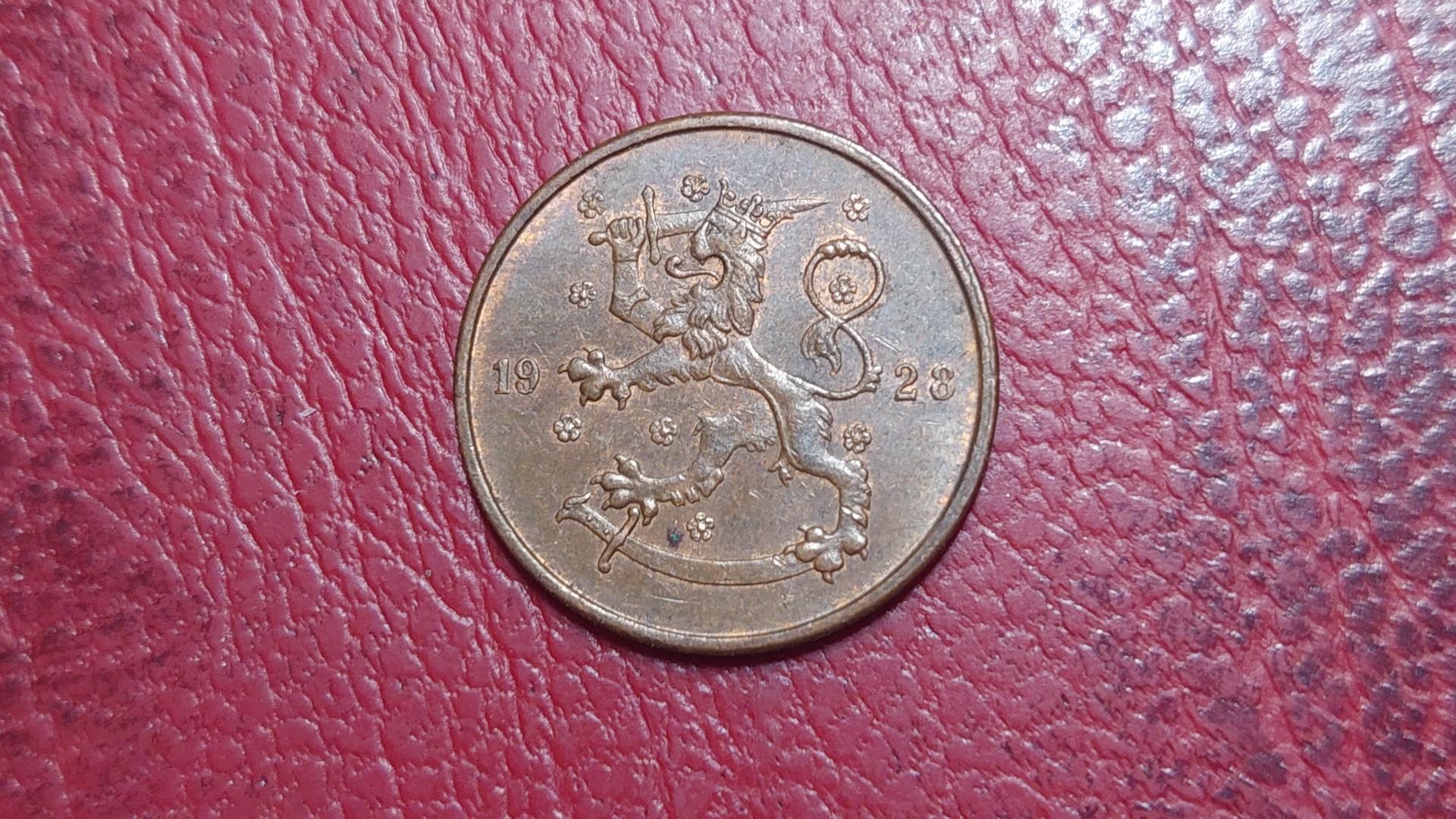 Suomija 5 pensai, 1928 KM# 22
