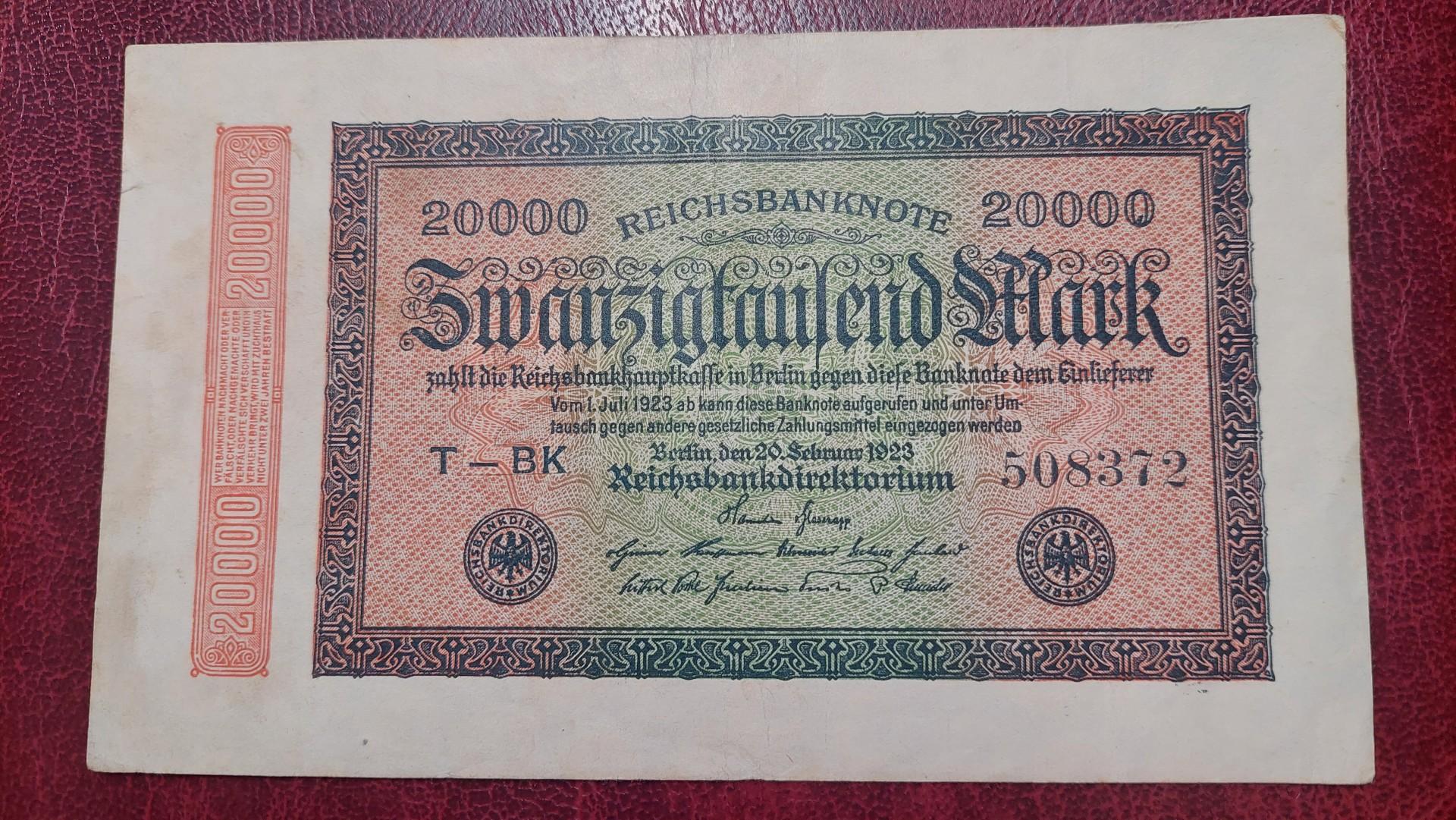 20,000 Mark 1923.02.20 Vokietija P-85a.2