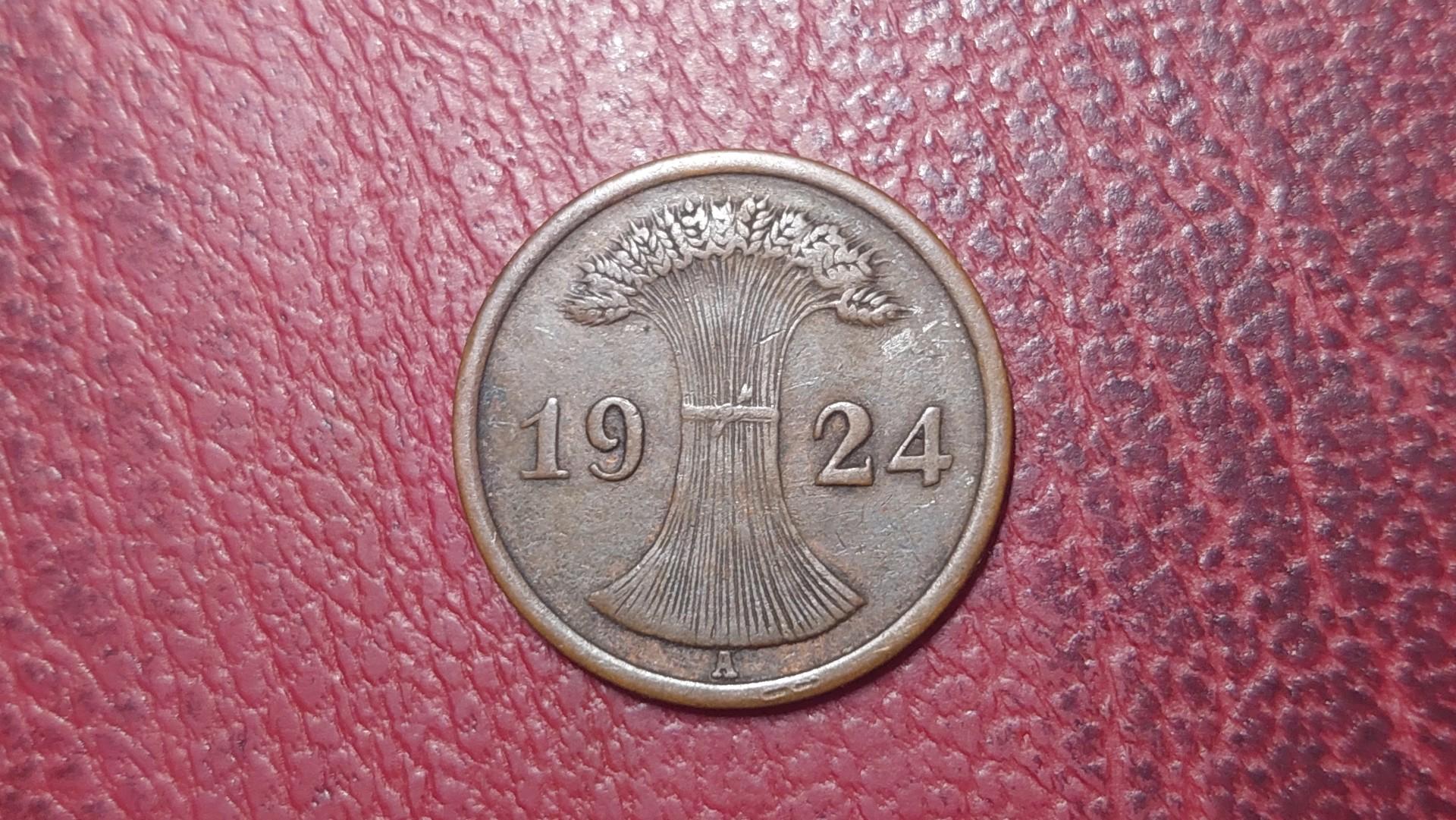 Vokietija 2 rentenpfenigai, 1924A KM# 31