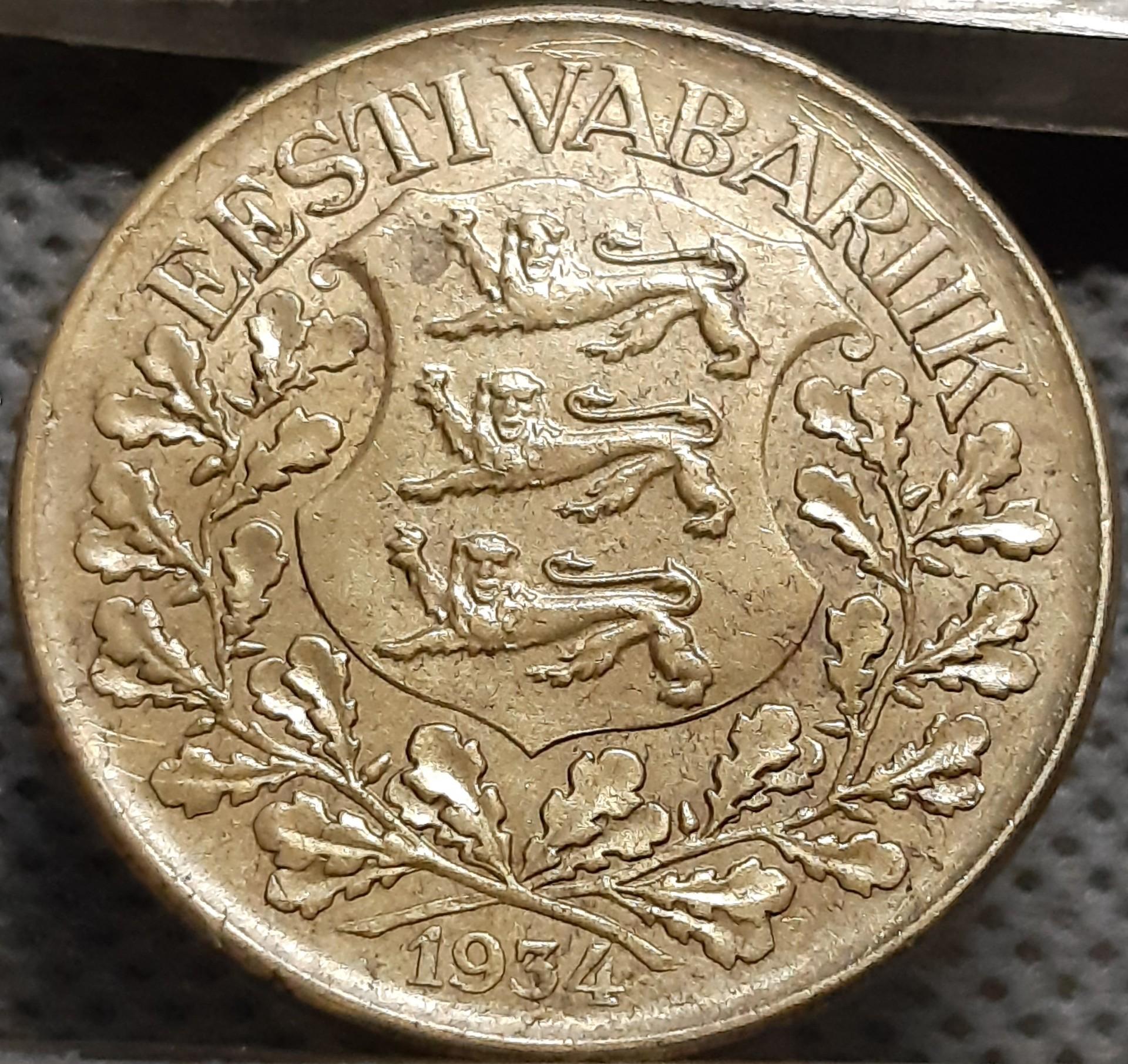 Estija 1 Krona 1934 KM#16 (2263)