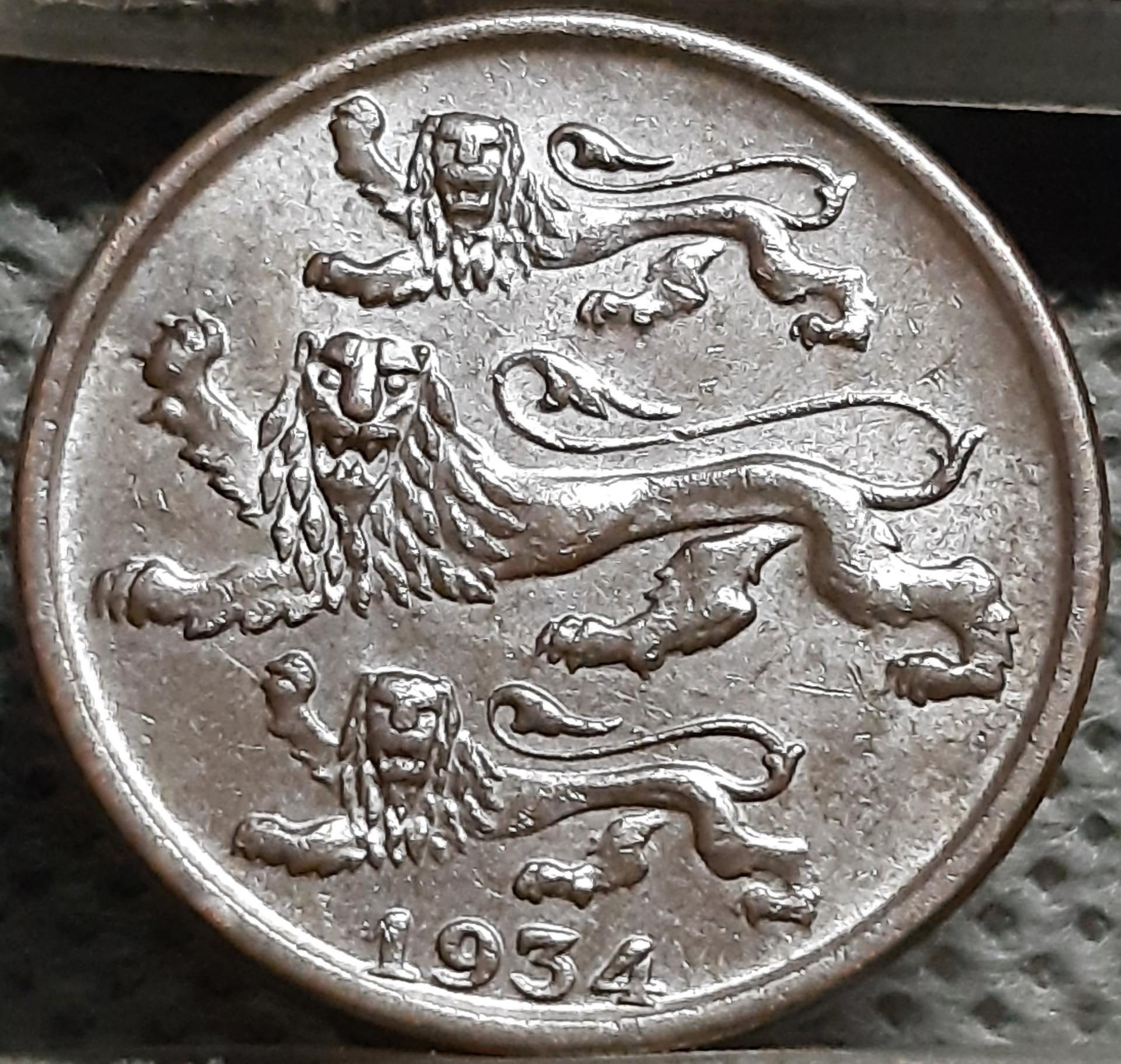 Estija 2 Sentai 1934 KM#15 Bronza (2264)