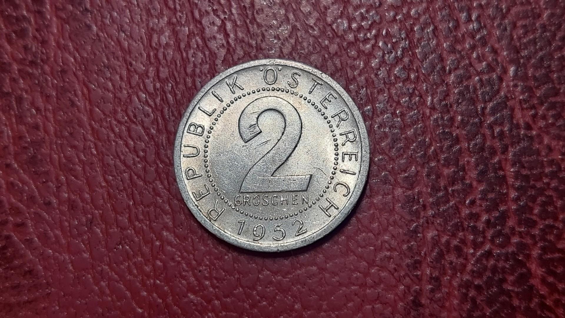 Austrija 2 grošenai, 1952 KM# 2876