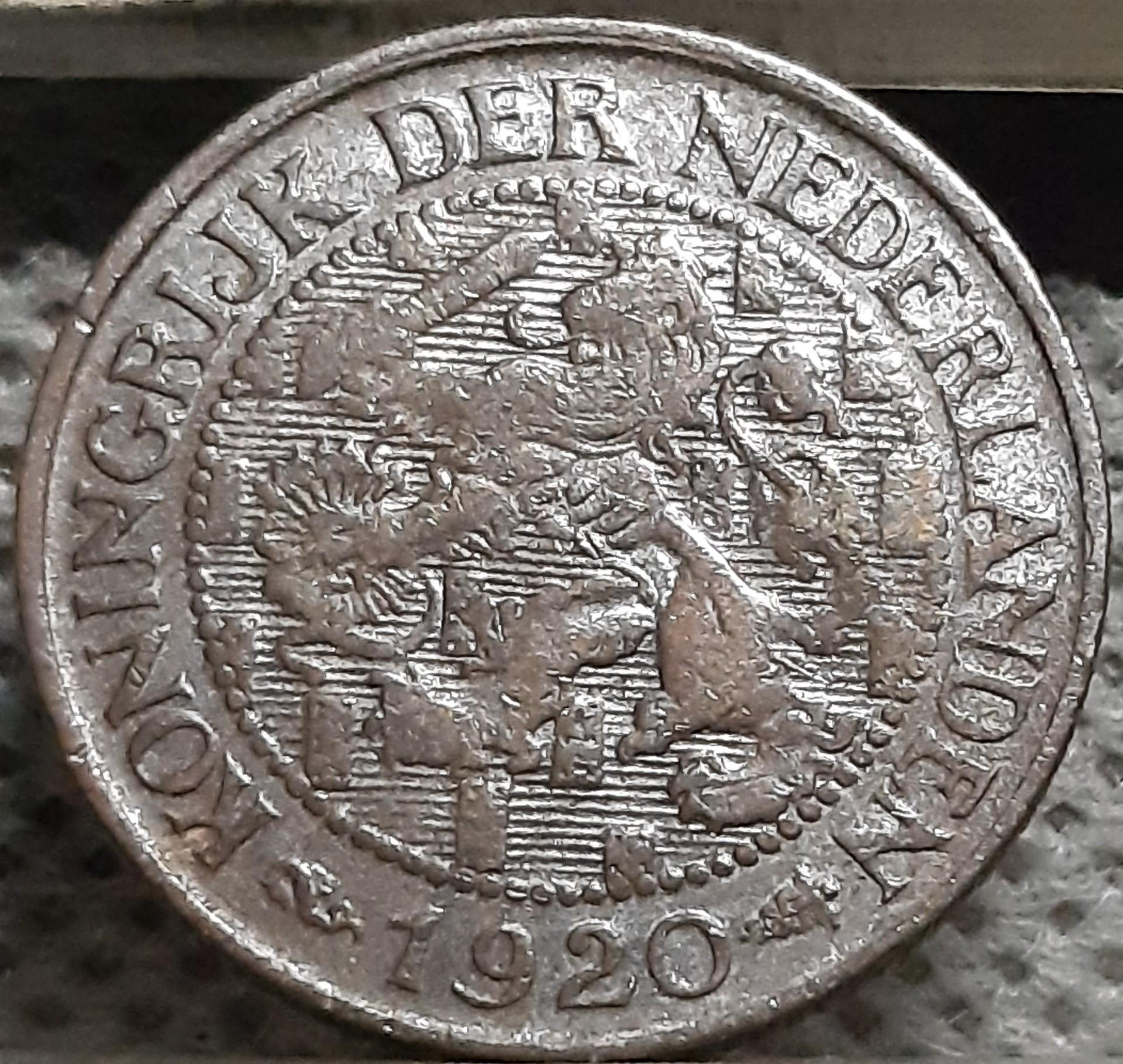 Nyderlandai 1 Centas 1920 KM#152 Bronza (2274)