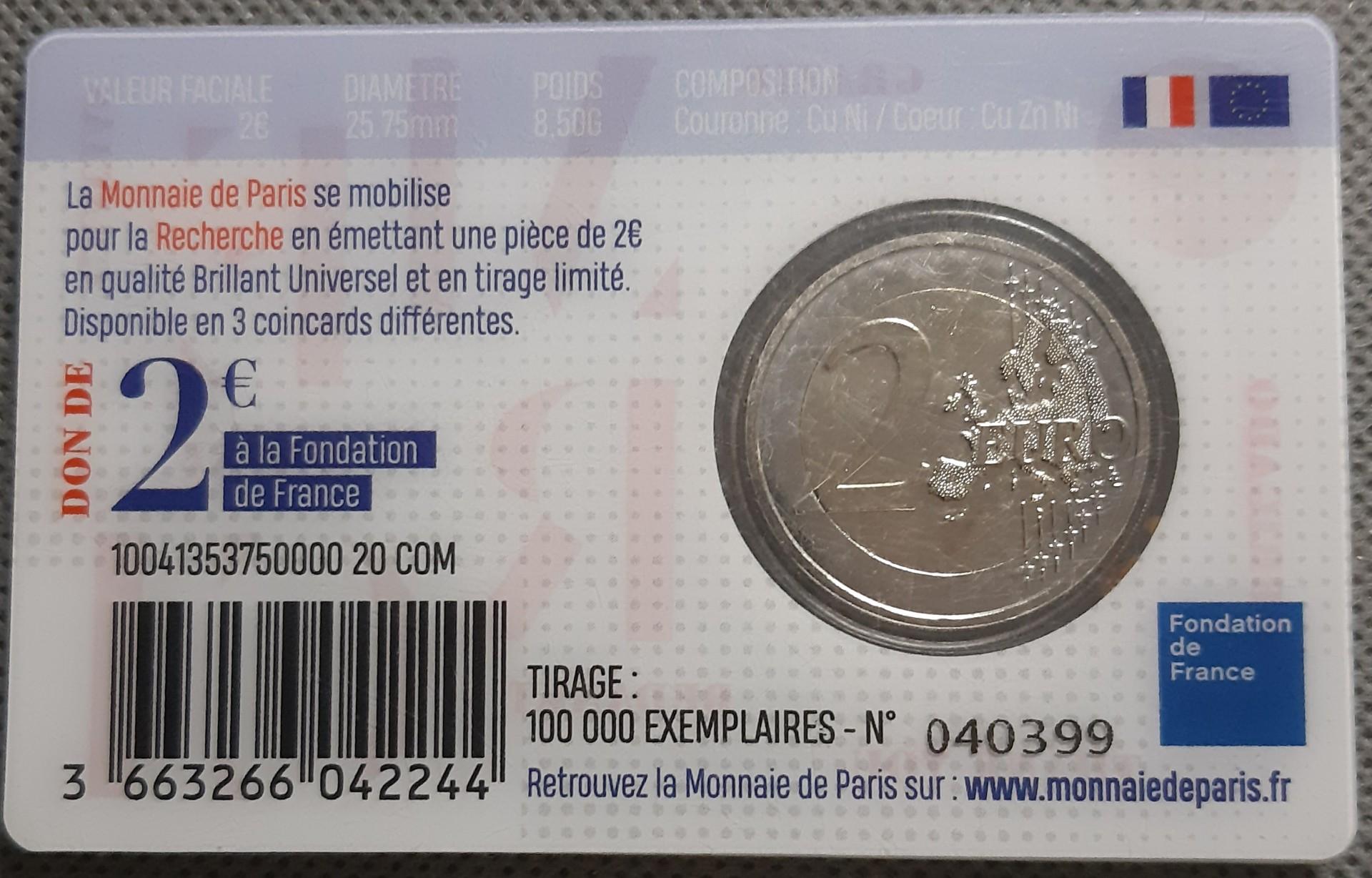 Prancūzija 2 Eurai Kortelėje 2020 UC#111 (2300)