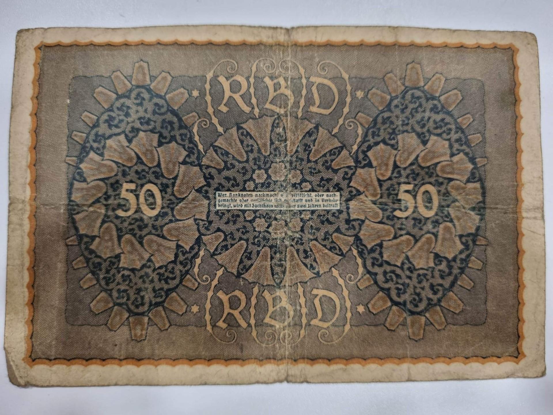 Reichsbanknote 50 Mark-Berlynas 1919 m