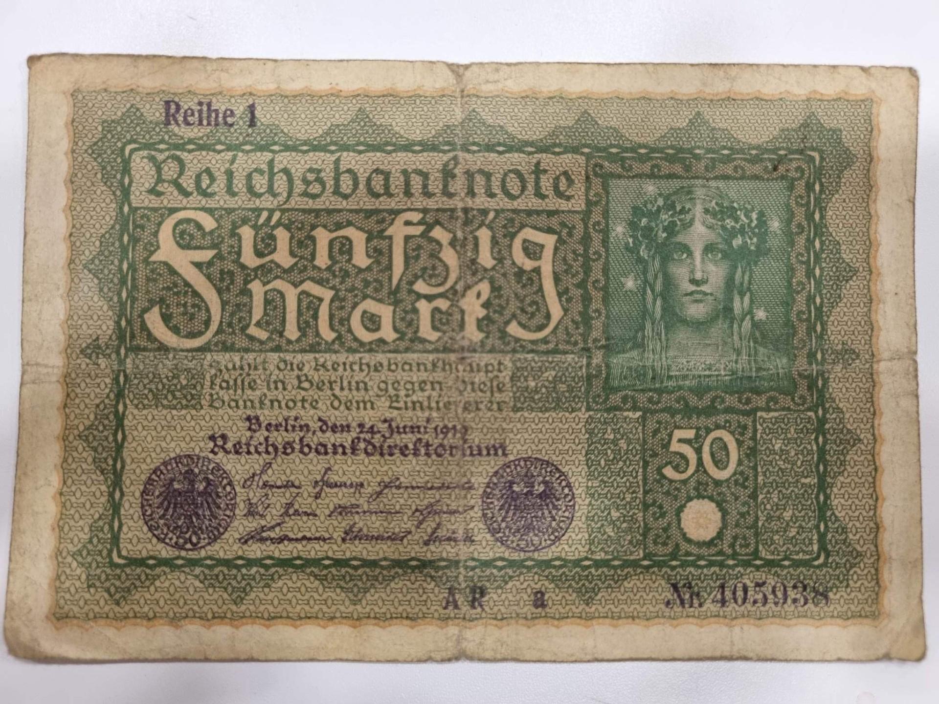 Reichsbanknote 50 Mark-Berlynas 1919 m