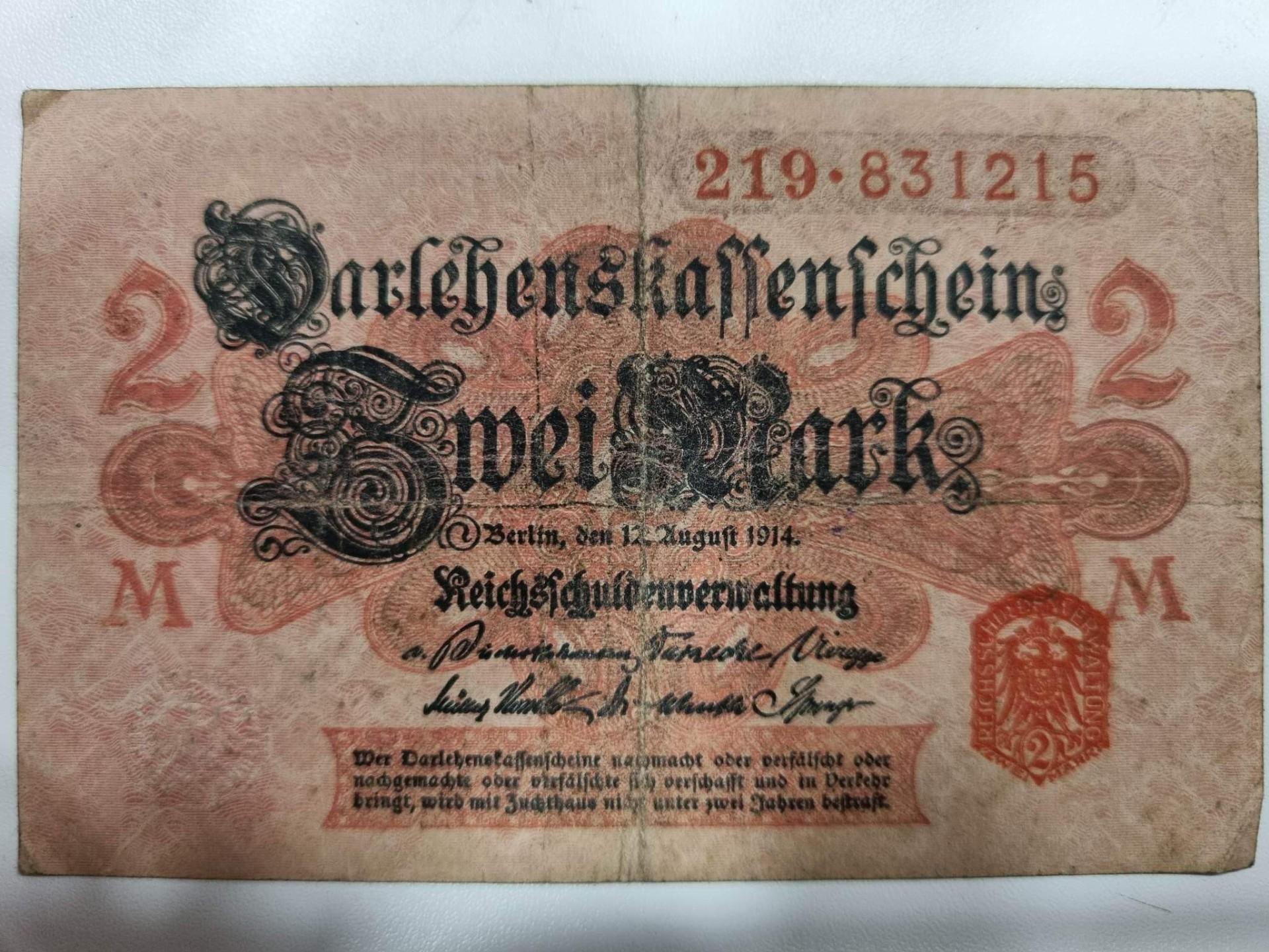 Reichsmark 2 Mark Berlynas - 1914m 