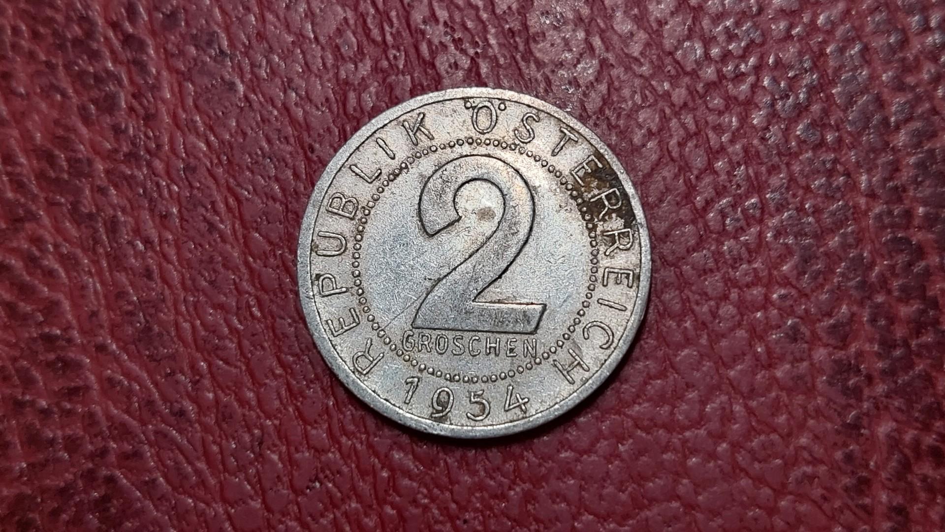 Austrija 2 grošenai, 1954 KM# 2876