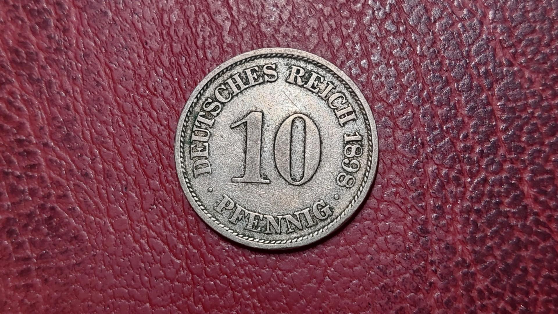 Vokietija 10 pfenigų, 1898A KM# 12