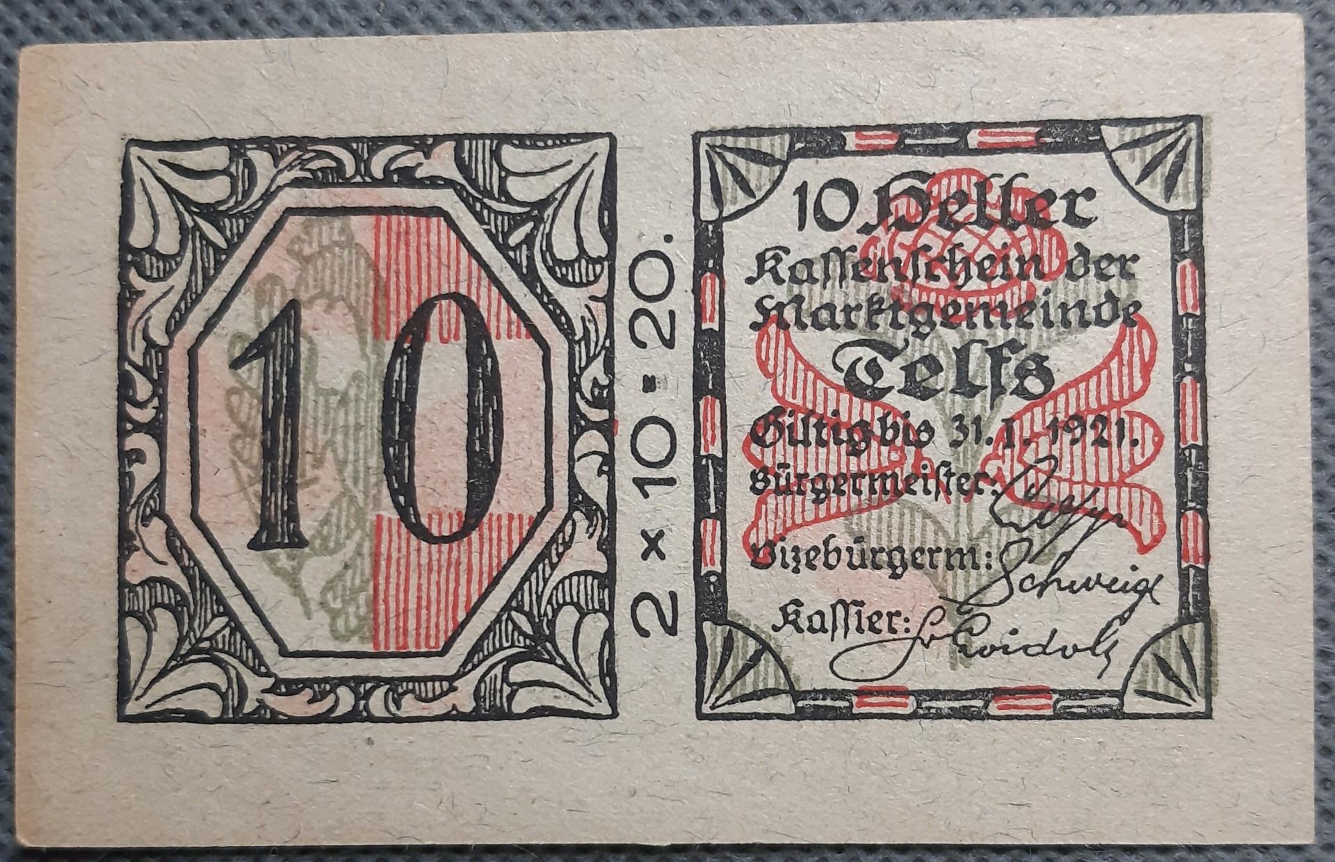 Austrija 10 Helerių 1921 N#270605 (2335)