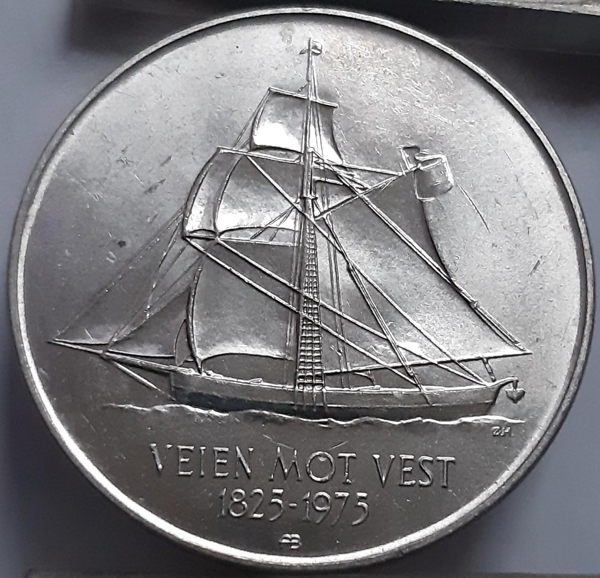 Norvegija 5 Kronos 1975 Proginė KM#422 (2328)