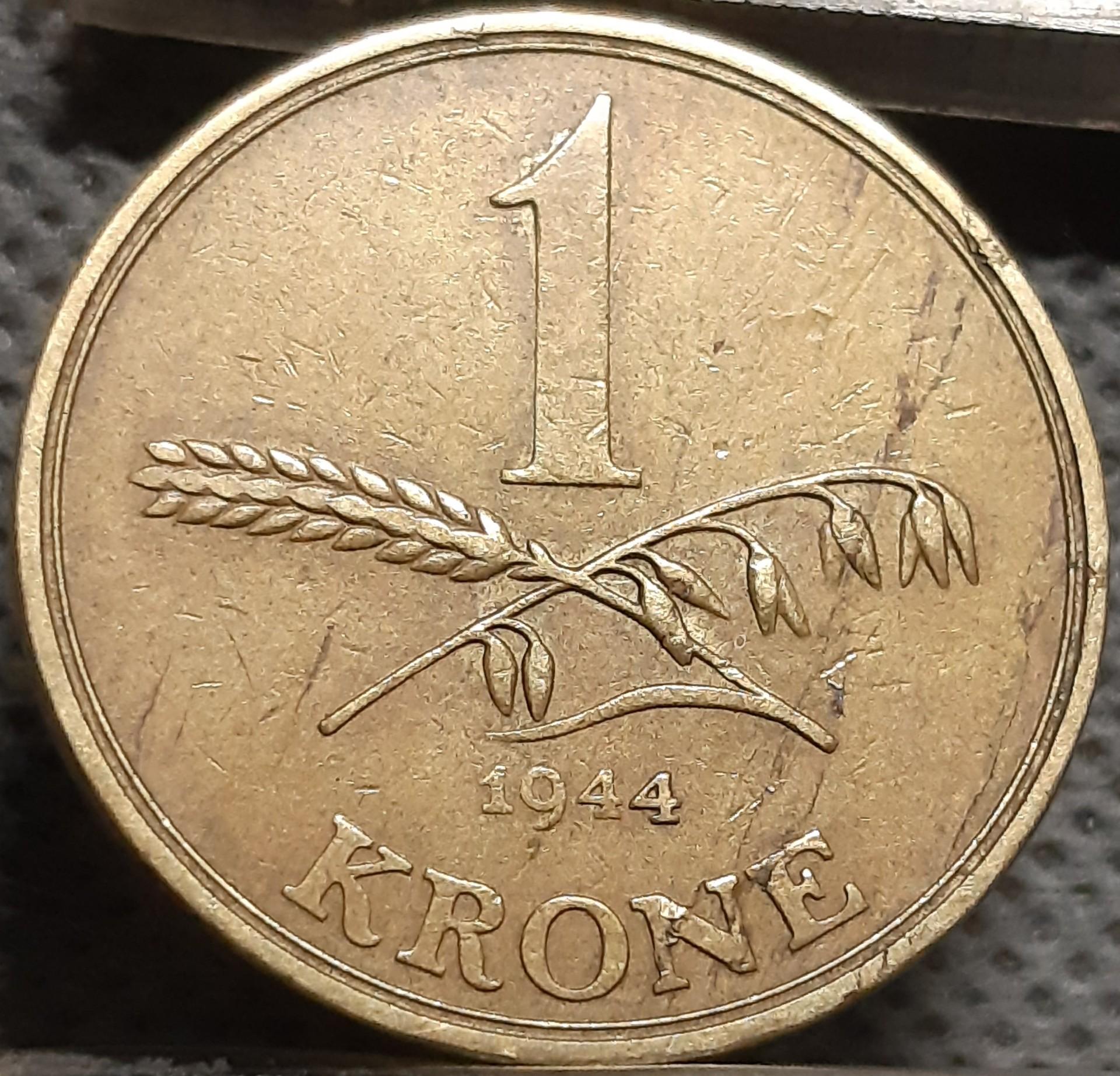 Danija 1 Krona 1944 KM#835 (2317)