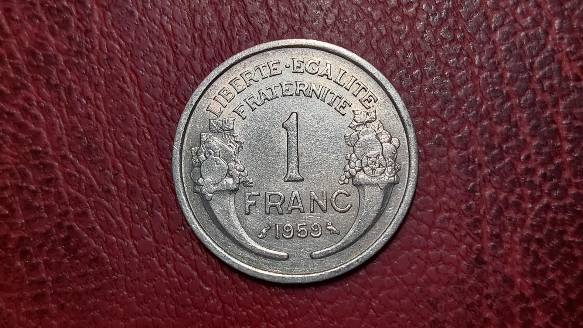 Prancūzija 1 frankas, 1959 KM# 885a