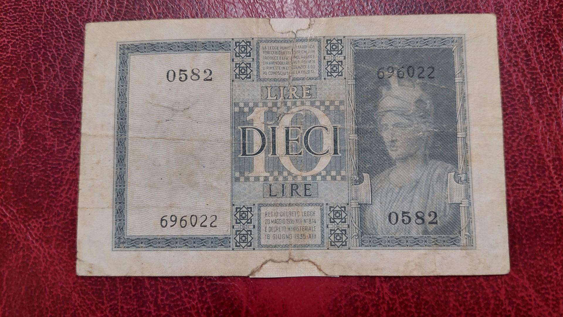 10 Lire 1939 Italija P-25c.1
