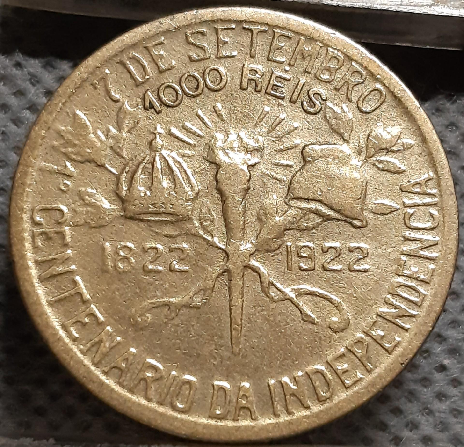 Brazilija 1000 Realų 1922 Proginė KM#522 (2361)