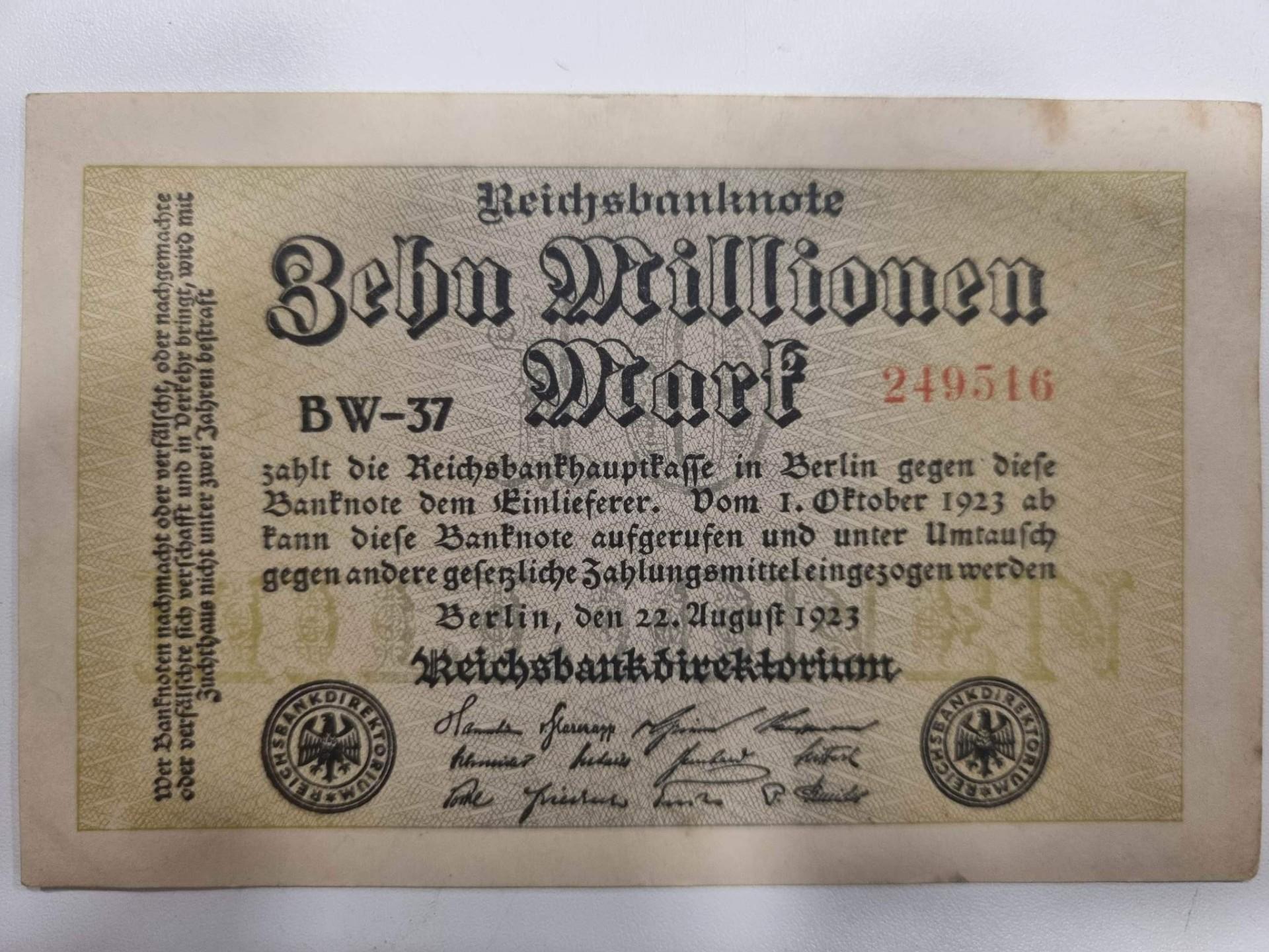 Vokietija Reichsbanknote 3 Millionen Berlyn 1923