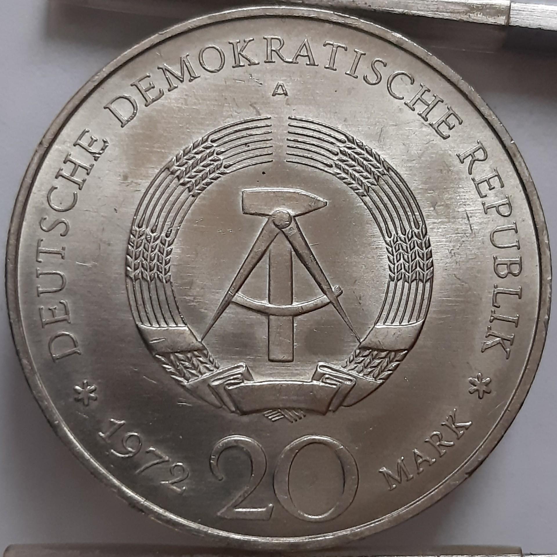 Vokietija - VDR 20 Markių 1972 Proginė (2386)