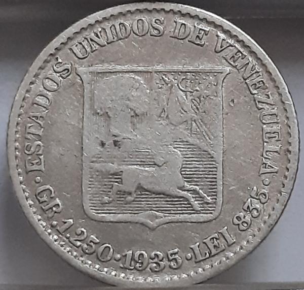 Venesuela 1/4 Bolivaro 1935 Y#20 Sidabras (2390)
